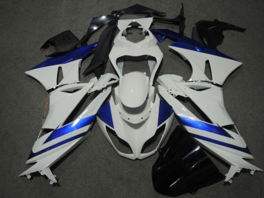 Blanc Bleu 09-12 Kawasaki ZX6R Carénage Moto