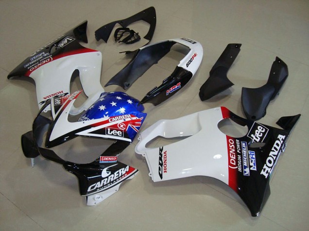 Blanc Bleu DENSO HRC Carrera 04-07 Honda CBR600 F4i Carénage Moto Blanc Bleu DENSO HRC Carrera 04-07 Honda CBR600 F4i Carénage Moto