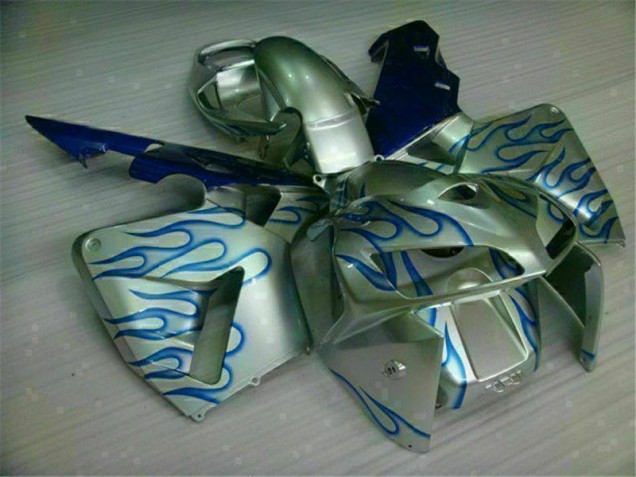 Blanc Bleu Flamme 05-06 Honda CBR600RR Carénage Moto Blanc Bleu Flamme 05-06 Honda CBR600RR Carénage Moto