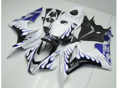 Blanc Bleu Flamme 07-08 Honda CBR600RR Carénage Moto