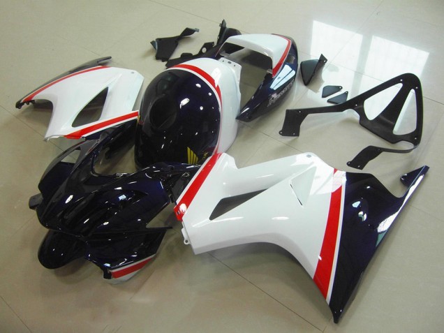 Blanc Bleu Foncé 02-13 Honda VFR800 Carénage Moto Blanc Bleu Foncé 02-13 Honda VFR800 Carénage Moto