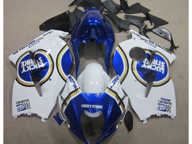 Blanc Lucky Strike Bleu Motul 96-07 Suzuki GSXR 1300 Hayabusa Carénage Moto Blanc Lucky Strike Bleu Motul 96-07 Suzuki GSXR 1300 Hayabusa Carénage Moto