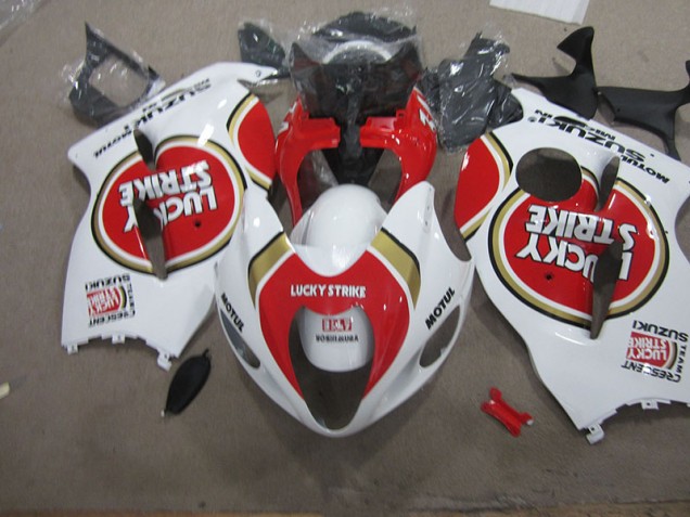 Blanc Lucky Strike Motul 96-07 Suzuki GSXR 1300 Hayabusa Carénage Moto Blanc Lucky Strike Motul 96-07 Suzuki GSXR 1300 Hayabusa Carénage Moto