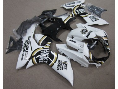 Blanc Lucky Strike Noir Motul 11-21 Suzuki GSXR 600 Carénages Moto