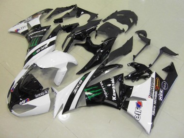 Blanc Monster 09-12 Kawasaki ZX6R Carénage Moto