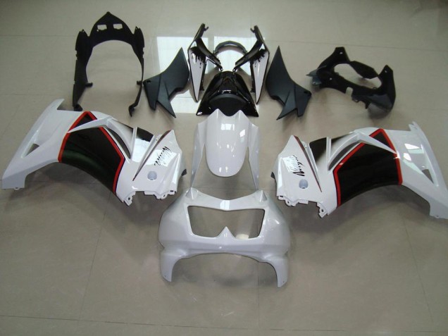 Blanc Nacré Noir 08-12 Kawasaki ZX250R Carénage Moto Blanc Nacré Noir 08-12 Kawasaki ZX250R Carénage Moto