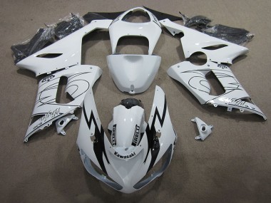 Blanc Ninja 636 05-06 Kawasaki ZX6R Carénage Moto