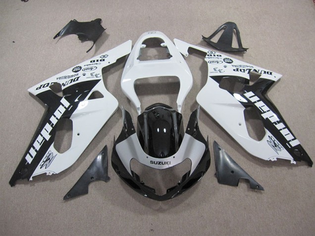 Blanc Noir 01-03 Suzuki GSXR 600 Carénage Moto Blanc Noir 01-03 Suzuki GSXR 600 Carénage Moto