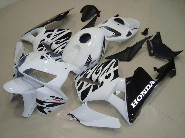 Blanc Noir 05-06 Honda CBR600RR Carénages Moto Blanc Noir 05-06 Honda CBR600RR Carénages Moto