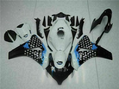 Blanc Noir 08-11 Honda CBR1000RR Kit Carénages Motos Complet