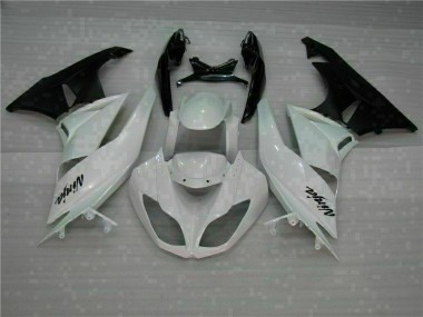 Blanc Noir 09-12 Kawasaki ZX6R Carénages Moto