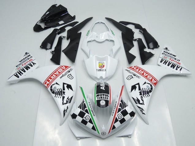 Blanc Noir Abrath 09-11 Yamaha YZF R1 Carénage Moto