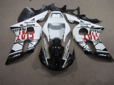 Blanc Noir Fiat 98-02 Yamaha YZF R6 Carénage Moto