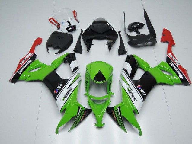 Blanc Noir et Vert 08-10 Kawasaki ZX10R Carénage Moto Blanc Noir et Vert 08-10 Kawasaki ZX10R Carénage Moto