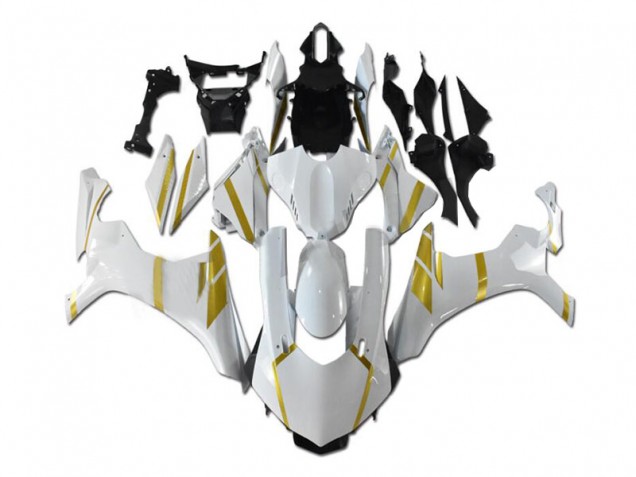 Blanc Or 15-19 Yamaha YZF R1 Carénage Moto Blanc Or 15-19 Yamaha YZF R1 Carénage Moto