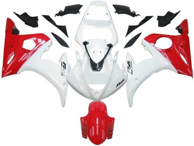 Blanc Rouge 03-05 Yamaha YZF R6 Carénage Moto Blanc Rouge 03-05 Yamaha YZF R6 Carénage Moto