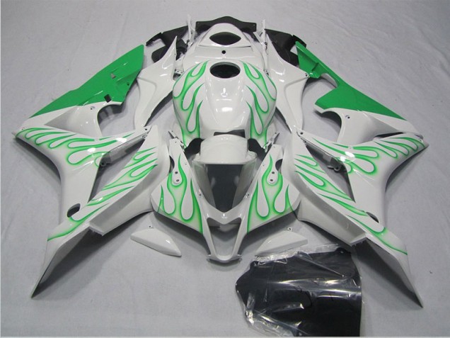 Blanc Vert Flamme 07-08 Honda CBR600RR Carénage Moto Blanc Vert Flamme 07-08 Honda CBR600RR Carénage Moto