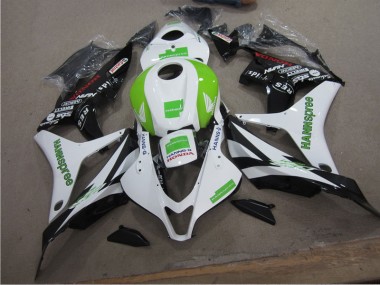 Blanc Vert Hannspree 07-08 Honda CBR600RR Carénage Moto