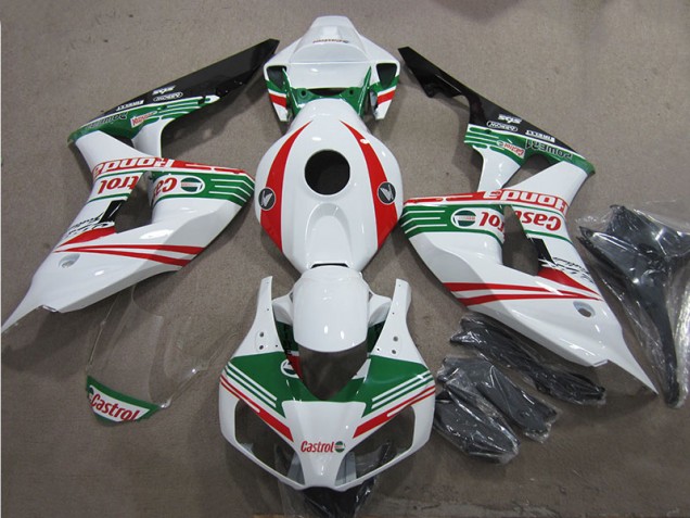 Blanc Vert Rouge Castrol 06-07 Honda CBR1000RR Carénage Moto Blanc Vert Rouge Castrol 06-07 Honda CBR1000RR Carénage Moto