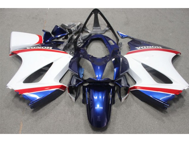 Bleu Blanc 02-13 Honda VFR800 Carénage Moto