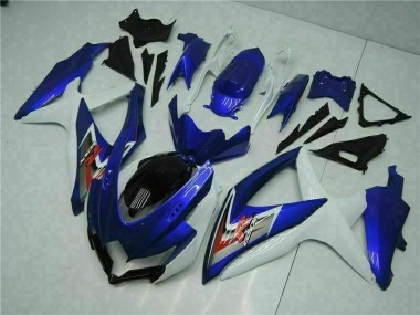 Bleu Blanc 08-10 Suzuki GSXR 600/750 Kit Carénages Motos Complet
