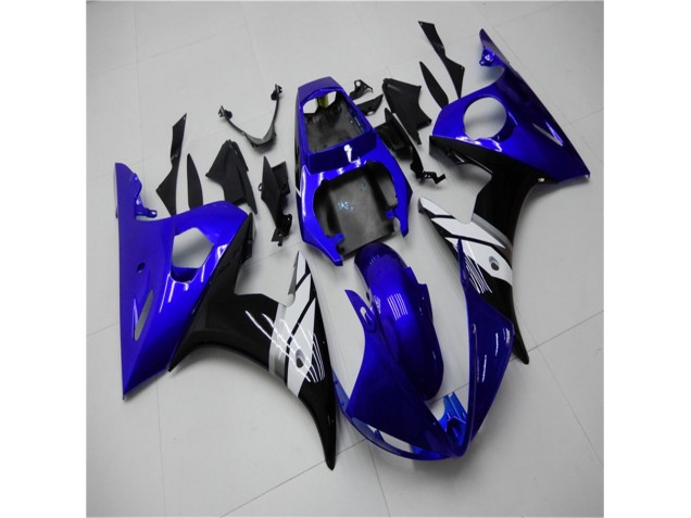 Bleu Blanc Noir 03-05 Yamaha YZF R6 Carénage Moto Bleu Blanc Noir 03-05 Yamaha YZF R6 Carénage Moto
