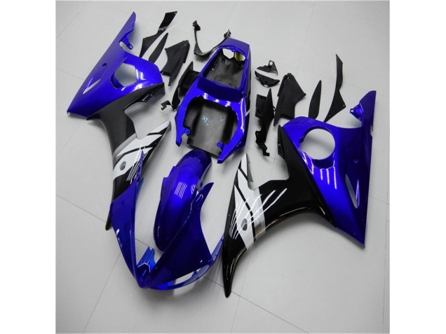 Bleu Blanc Noir 03-05 Yamaha YZF R6 Carénage Moto Bleu Blanc Noir 03-05 Yamaha YZF R6 Carénage Moto
