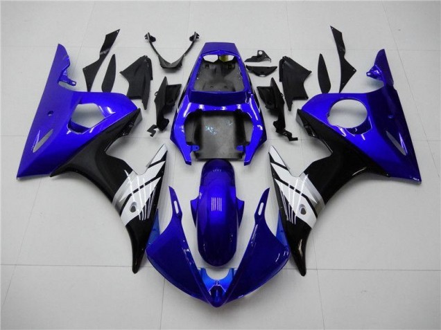 Bleu Blanc Noir 03-05 Yamaha YZF R6 Carénage Moto Bleu Blanc Noir 03-05 Yamaha YZF R6 Carénage Moto