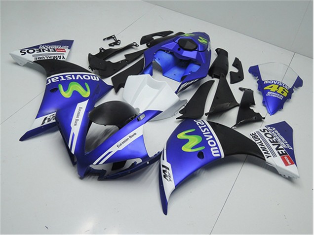 Bleu Blanc Noir 12-14 Yamaha YZF R1 Carénage Moto Bleu Blanc Noir 12-14 Yamaha YZF R1 Carénage Moto