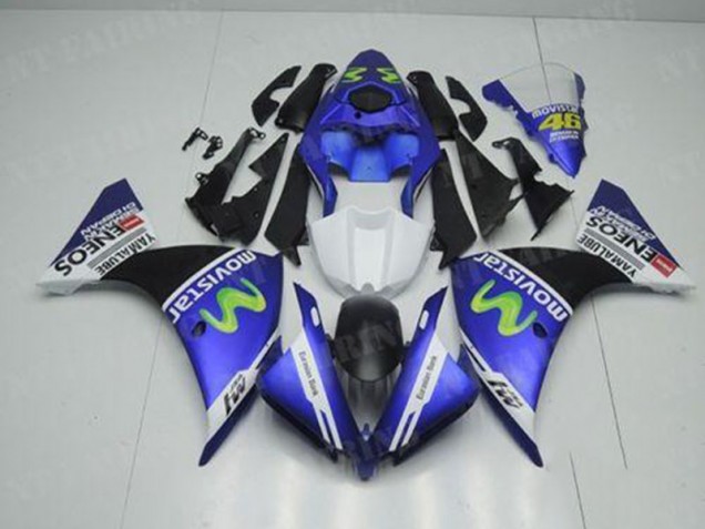 Bleu Blanc Noir 12-14 Yamaha YZF R1 Carénage Moto Bleu Blanc Noir 12-14 Yamaha YZF R1 Carénage Moto