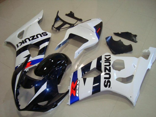 Bleu Foncé Blanc 03-04 Suzuki GSXR 1000 Carénage Moto Bleu Foncé Blanc 03-04 Suzuki GSXR 1000 Carénage Moto
