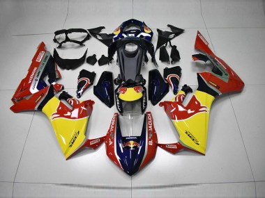 Bleu Jaune Rouge Red Bull 17-20 Honda CBR1000RR Carénage Moto
