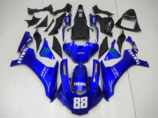 Bleu Monster 88 15-19 Yamaha YZF R1 Carénage Moto Bleu Monster 88 15-19 Yamaha YZF R1 Carénage Moto