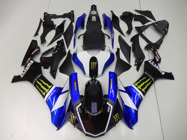 Bleu Noir Monster 15-19 Yamaha YZF R1 Carénage Moto Bleu Noir Monster 15-19 Yamaha YZF R1 Carénage Moto