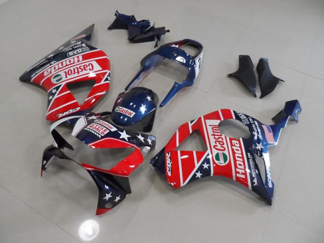 Bleu Rouge Cycle World Castrol 02-03 Honda CBR900RR 954 Carénage Moto Bleu Rouge Cycle World Castrol 02-03 Honda CBR900RR 954 Carénage Moto