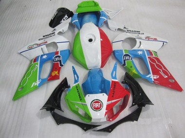 Bleu Rouge Fiat Kastinee 98-02 Yamaha YZF R6 Carénage Moto