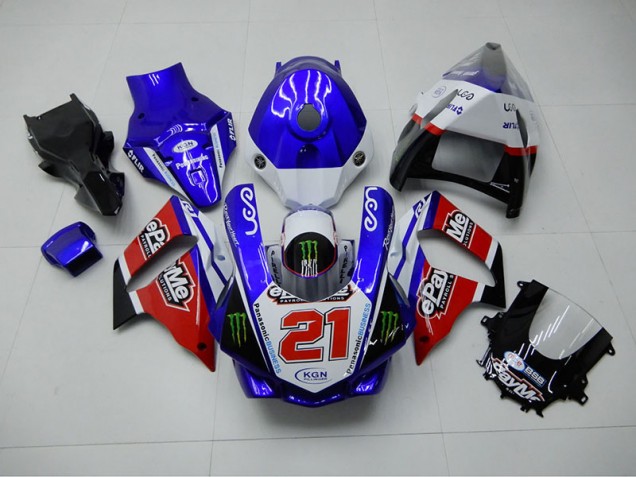 Bleu Rouge KGN 21 15-19 Yamaha YZF R1 Carénage Moto Bleu Rouge KGN 21 15-19 Yamaha YZF R1 Carénage Moto