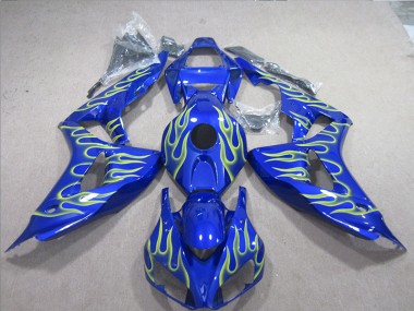 Bleu Vert Flamme 06-07 Honda CBR1000RR Carénage Moto