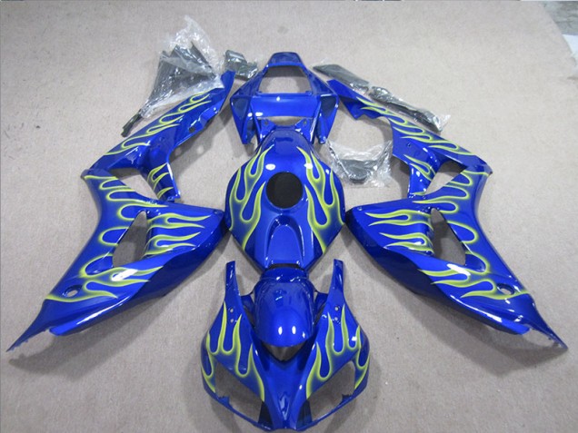 Bleu Vert Flamme 06-07 Honda CBR1000RR Carénage Moto Bleu Vert Flamme 06-07 Honda CBR1000RR Carénage Moto