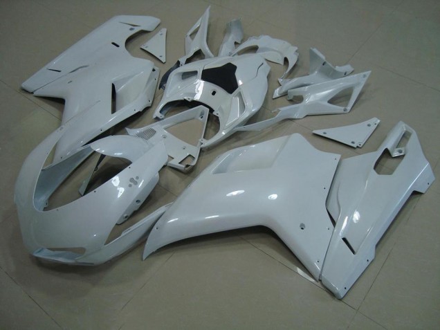 Brillant Blanc 07-14 Ducati 848 1098 1198 Carénage Moto Brillant Blanc 07-14 Ducati 848 1098 1198 Carénage Moto