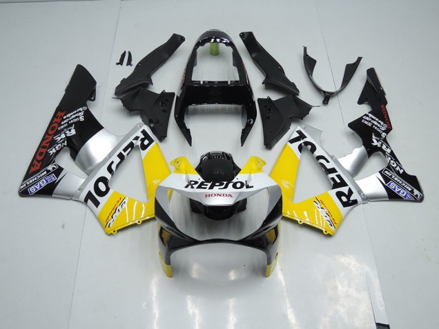 Jaune Argent Noir Repsol 00-01 Honda CBR900RR 929 Carénage Moto Jaune Argent Noir Repsol 00-01 Honda CBR900RR 929 Carénage Moto