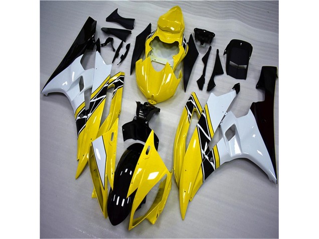 Jaune Blanc Noir 06-07 Yamaha YZF R6 Carénage Moto Jaune Blanc Noir 06-07 Yamaha YZF R6 Carénage Moto