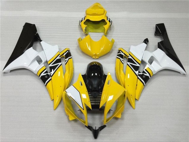 Jaune Blanc Noir 06-07 Yamaha YZF R6 Carénage Moto Jaune Blanc Noir 06-07 Yamaha YZF R6 Carénage Moto