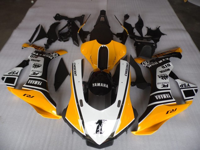 Jaune Blanc Noir 15-19 Yamaha YZF R1 Carénage Moto Jaune Blanc Noir 15-19 Yamaha YZF R1 Carénage Moto