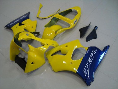 Jaune Bleu 00-02 Kawasaki ZX6R Carénage Moto