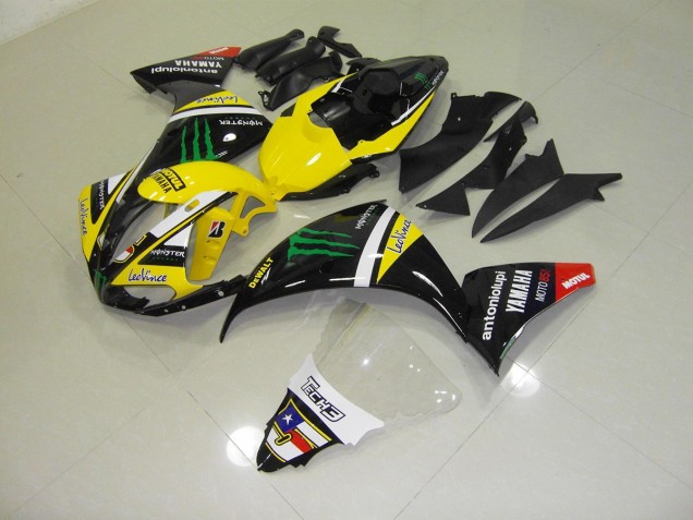 Jaune Monster 12-14 Yamaha YZF R1 Carénage Moto Jaune Monster 12-14 Yamaha YZF R1 Carénage Moto