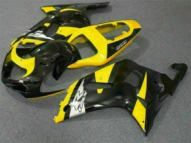 Jaune Noir 01-03 Suzuki GSXR 600/750 Carénage Moto Jaune Noir 01-03 Suzuki GSXR 600/750 Carénage Moto