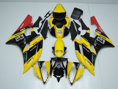 Jaune Noir Monster 06-07 Yamaha YZF R6 Carénage Moto