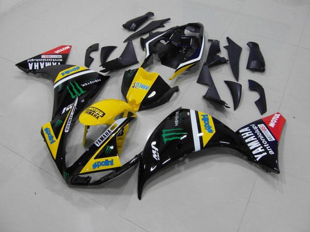 Jaune Noir Monster 12-14 Yamaha YZF R1 Carénage Moto Jaune Noir Monster 12-14 Yamaha YZF R1 Carénage Moto