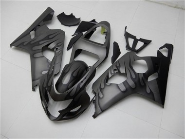 Carénages Moto Suzuki GSXR 600/750 2004-2005 - Gris Noir Flamme
